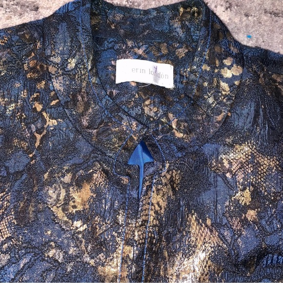Erin London Blue and Gold Women's Jacket - Picture 11 of 12